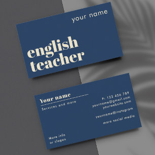 Carte de visite Professeur d'anglais langue second