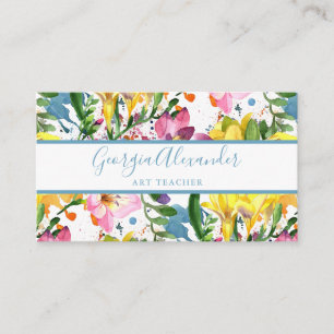 Carte De Visite Professeur d'art floral moderne et tendance