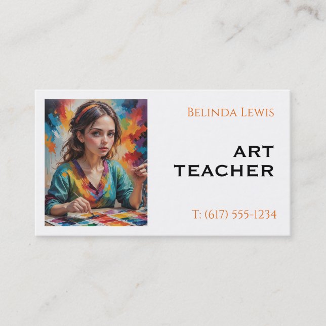 Carte De Visite Professeur d'art | Sepia (Devant)