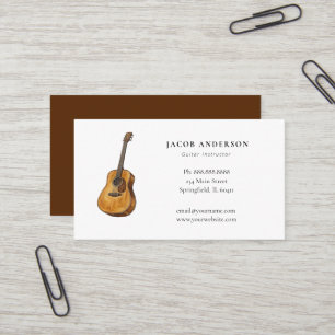 Carte De Visite Professeur de Guitare Aquarelle Guitare Musicien