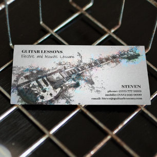 Carte De Visite Professeur de guitare   Leçons électriques et acou