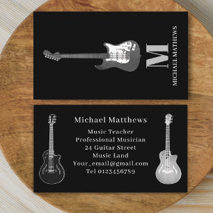 Carte De Visite Professeur de Guitare Musicien Professionnel