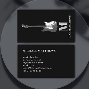 Carte De Visite Professeur de Guitare Musicien Professionnel Simpl
