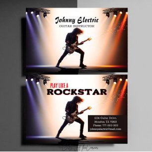 Carte De Visite Professeur de guitare Rock Star