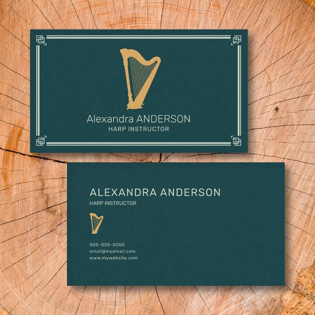 Carte De Visite Professeur de harpe (Harp Instructor Business Card)