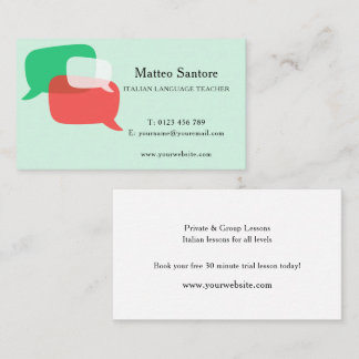 Carte De Visite Professeur de langue italienne