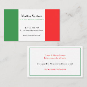 Carte De Visite Professeur de langue italienne