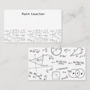 Carte De Visite professeur de mathématiques de tableau blanc de ma