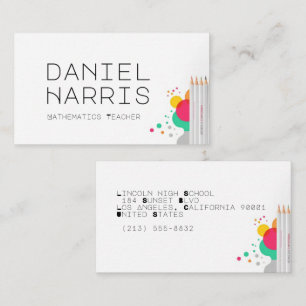 Carte De Visite Professeur de mathématiques minimaliste moderne pr