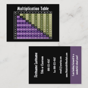Carte De Visite Professeur De Mathématiques Retour À L'École Coord
