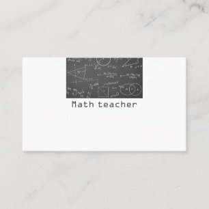 Carte De Visite Professeur de mathématiques tableau noir de mathém