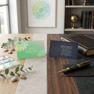 Carte De Visite Professeur de méditation de yoga Mandala feuille d