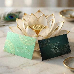 Carte De Visite Professeur de méditation de yoga Mandala feuille d