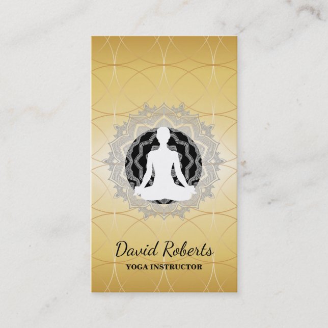 Carte De Visite Professeur de méditation Yoga Lotus Mandala (Devant)