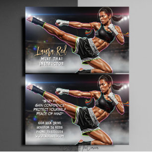 Carte De Visite Professeur de Muay Thai arts martiaux kickboxing