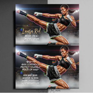 Carte De Visite Professeur de Muay Thai arts martiaux kickboxing