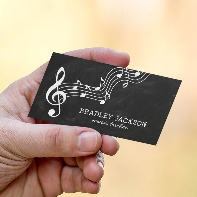 Carte De Visite Professeur de musicien | Tuteur de musique moderne (Créateur téléchargé)