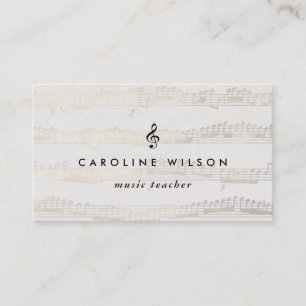 Carte De Visite professeur de musique black treize clef sur les fa