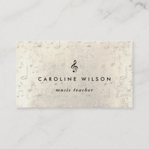 Carte De Visite professeur de musique black treize clef sur les fa