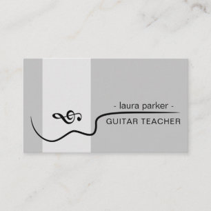 Carte De Visite Professeur de musique de guitare avec musicien aco
