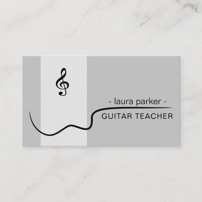 Carte De Visite Professeur de musique de guitare avec musicien aco (Devant)
