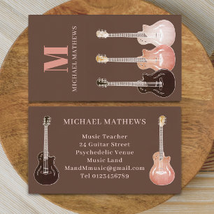 Carte De Visite Professeur de Musique de Guitare Musicien Professi