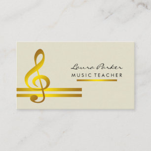Carte De Visite Professeur de musique de musicien avec les notes