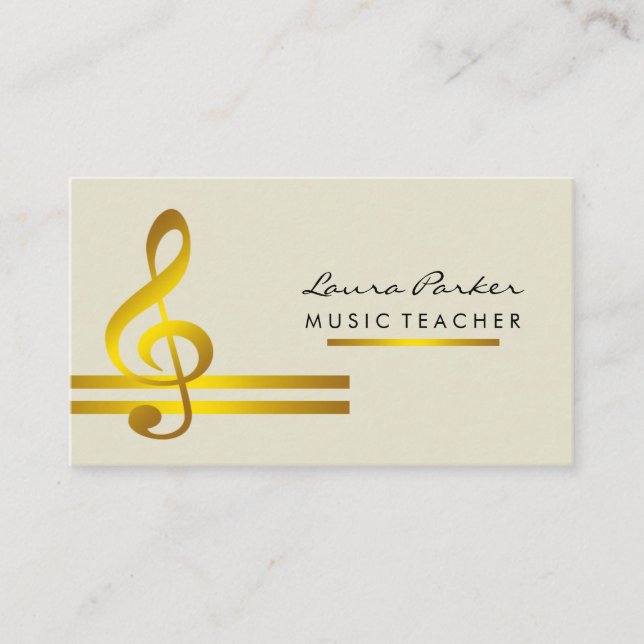 Carte De Visite Professeur de musique de musicien avec les notes (Devant)