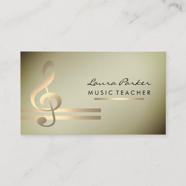 Carte De Visite Professeur de musique de musicien avec les notes (Devant)