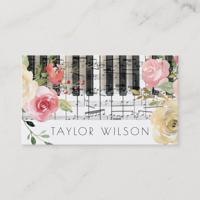 Carte De Visite professeur de musique de pianiste (Devant)
