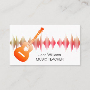 Carte De Visite Professeur de musique DJ Guitare Musicien rose Élé