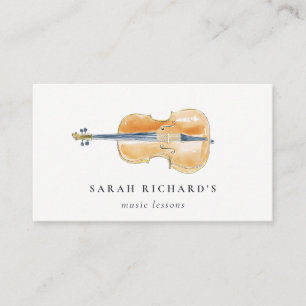 Carte De Visite Professeur de musique Élégant aquarelle Guitariste