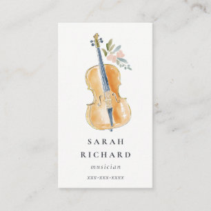 Carte De Visite Professeur de musique Élégant Aquarelle Guitariste