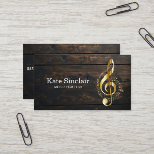 Carte De Visite Professeur de musique élégant Piano Touches Musica