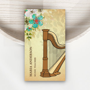 Carte De Visite Professeur de musique élégante vintage rustique fl