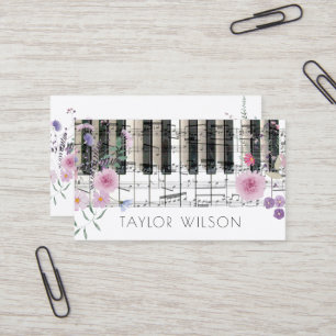 Carte De Visite professeur de musique fleur sauvage