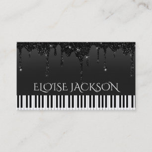 Carte De Visite professeur de musique pianiste parties scintillant