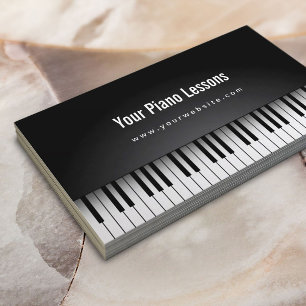 Carte De Visite Professeur de musique réaliste Piano noir