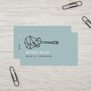 Carte De Visite Professeur de musique Simple minimaliste Dusty Blu