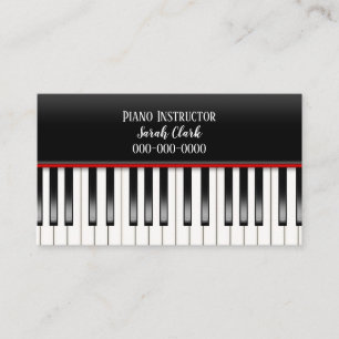 Carte De Visite Professeur de piano avec clavier