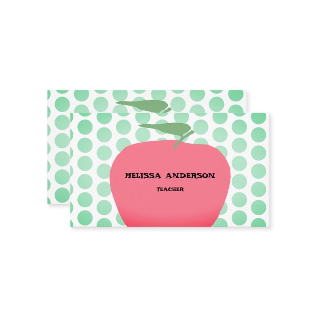 Carte De Visite professeur de pomme (Devant/Arrière en situation)