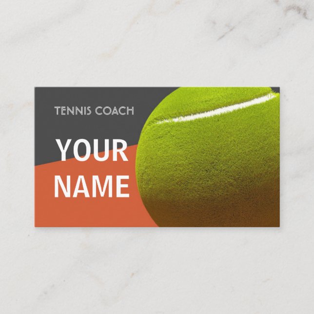Carte De Visite Professeur de tennis Typographie professionnelle (Devant)