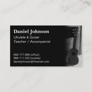 Carte De Visite Professeur de ukulele et de guitare moderne et pro