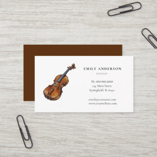 Carte De Visite  Professeur de violon Aquarelle Violon Musicien  