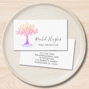 Carte De Visite Professeur de Yoga Arbre de Vie