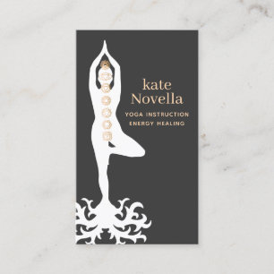 Carte De Visite Professeur de yoga, chakras