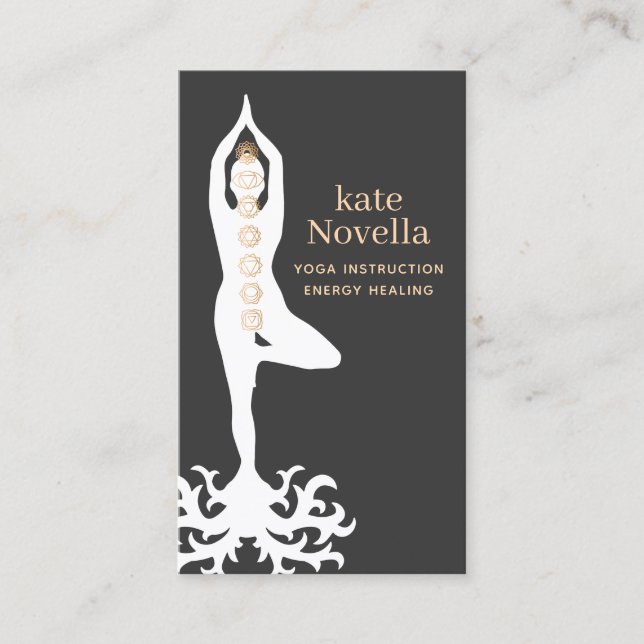 Carte De Visite Professeur de yoga, chakras (Devant)