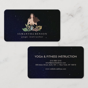 Carte De Visite Professeur de Yoga Élégant Aquarelle Yoga
