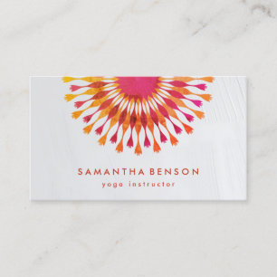 Carte De Visite Professeur de Yoga en Marbre Blanc Fleur de Lotus