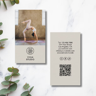 Carte De Visite Professeur de Yoga Enseignant Logo Personnalisé Ph